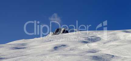 Panoramic view on skiing slope