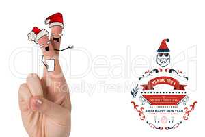 Composite image of christmas fingers