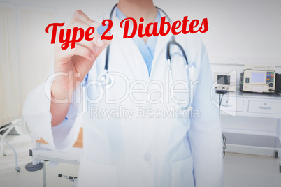Type 2 diabetes against empty bed in the hospital room