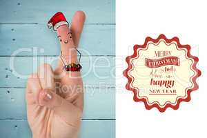 Composite image of christmas fingers