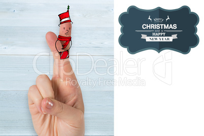 Composite image of christmas fingers