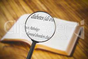 Composite image of magnifying glass