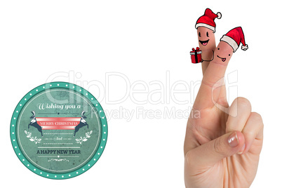 Composite image of christmas fingers