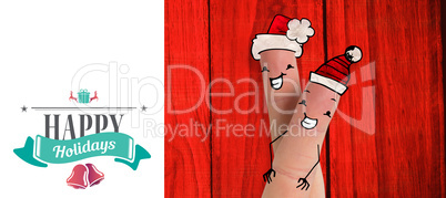 Composite image of christmas fingers