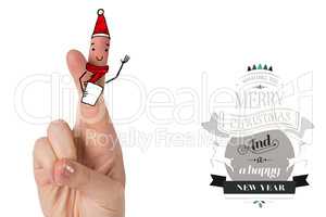 Composite image of christmas fingers