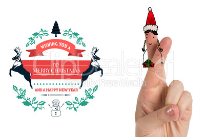 Composite image of christmas fingers