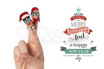 Composite image of christmas fingers