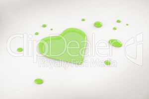 A green Heart paint splash