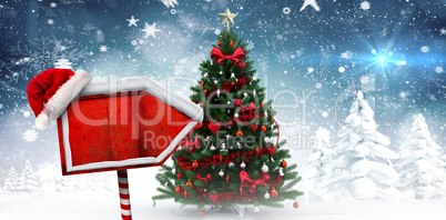 Composite image of santa sign