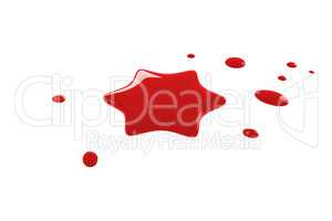 A red star paint splash