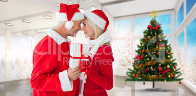 Composite image of festive couple