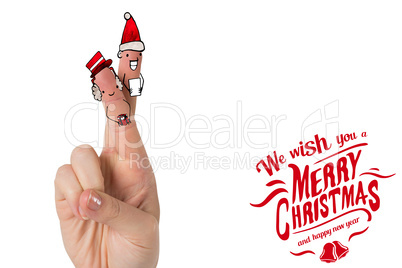 Composite image of christmas fingers