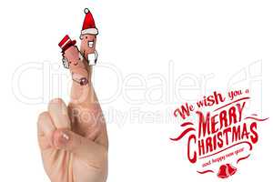 Composite image of christmas fingers