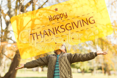 Composite image of happy thanksgiving