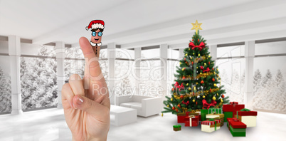 Composite image of christmas fingers