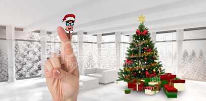 Composite image of christmas fingers