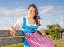 woman in bavarian traditional dirndl