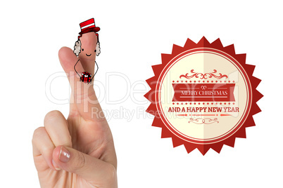 Composite image of christmas fingers