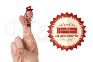 Composite image of christmas fingers