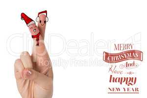 Composite image of christmas fingers