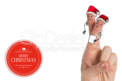 Composite image of christmas fingers