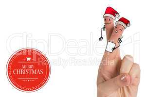 Composite image of christmas fingers