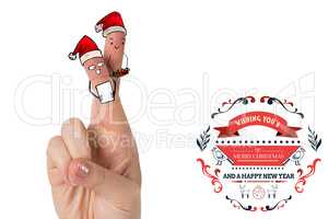 Composite image of christmas fingers