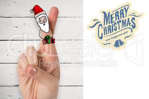 Composite image of christmas fingers