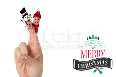 Composite image of christmas fingers