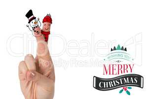 Composite image of christmas fingers