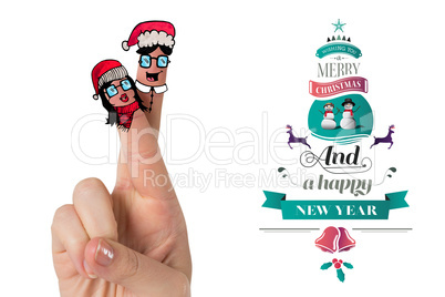 Composite image of christmas fingers