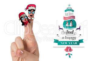 Composite image of christmas fingers