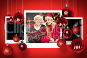 Composite image of christmas photographs