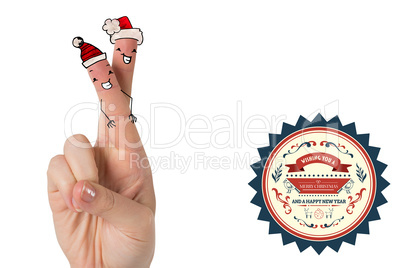 Composite image of christmas fingers