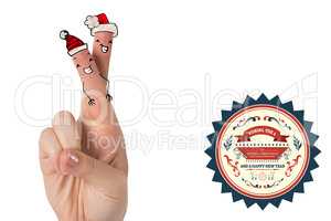 Composite image of christmas fingers