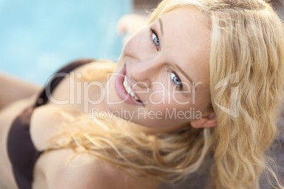 blonde in the pool