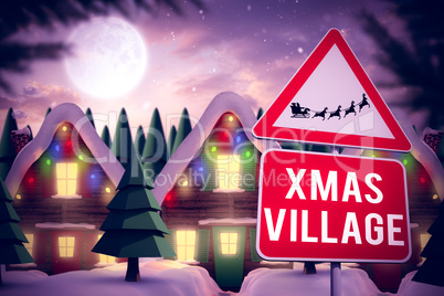 Composite image of christmas road sign