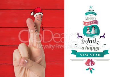 Composite image of christmas fingers