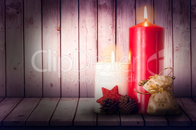 Composite image of christmas candles