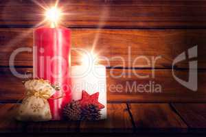 Composite image of christmas candles