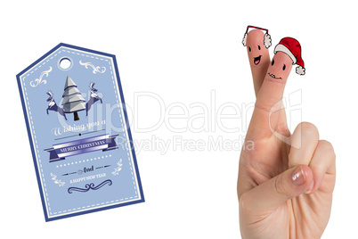 Composite image of christmas fingers