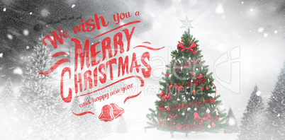 Composite image of christmas greeting