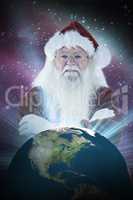 Composite image of santa smiles with folded arms