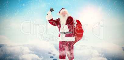 Composite image of santa ringing his bell