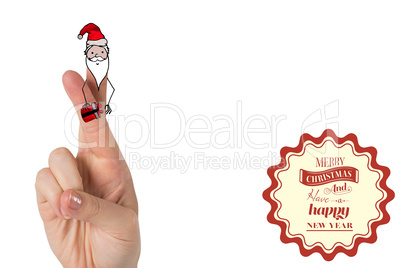 Composite image of christmas fingers