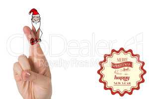 Composite image of christmas fingers