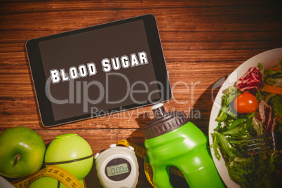 Blood sugar against tablet on healthy persons table