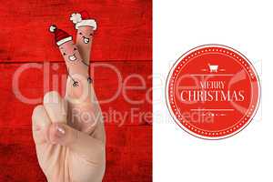 Composite image of christmas fingers