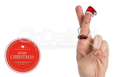 Composite image of christmas fingers