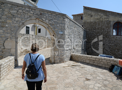 Stadtmauer von Novigrad, Istrien, Kroatien